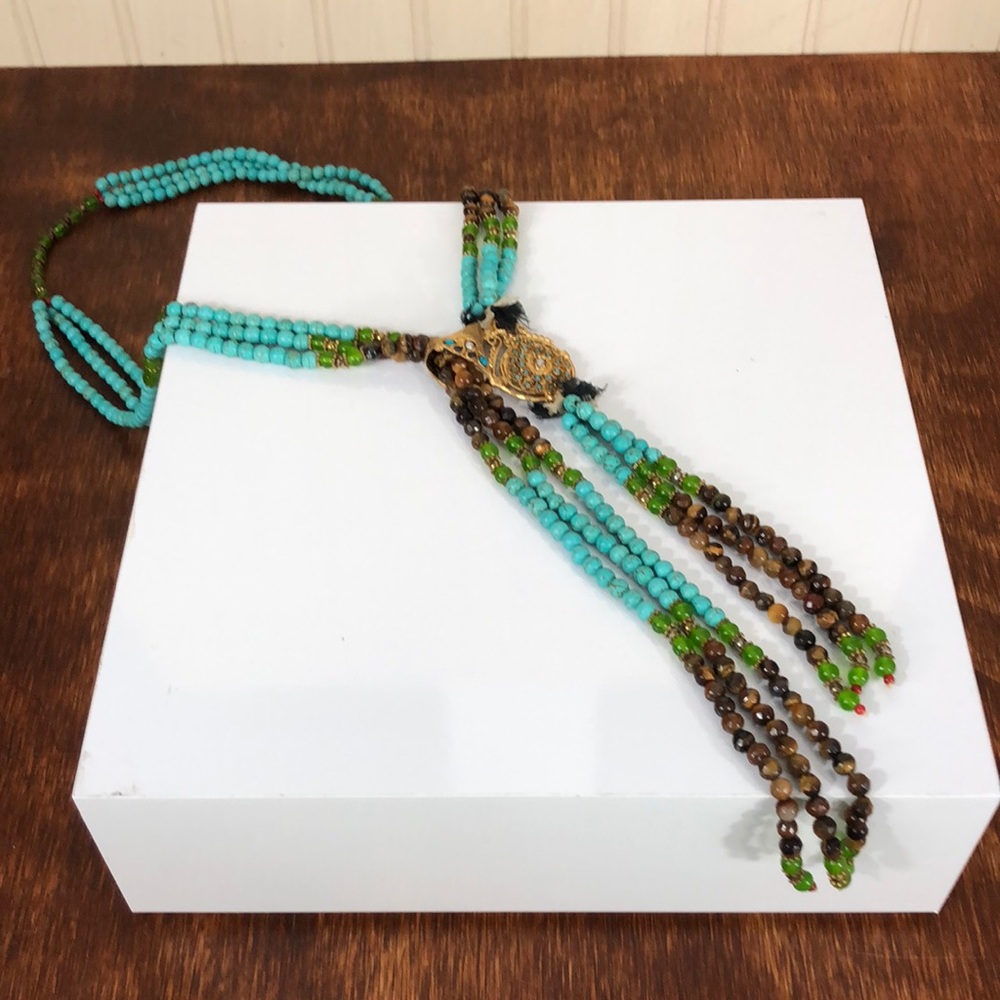 Gorgeous Turkish Multi-Strand Statement Necklace - image 1